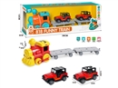 FRICTION TRAIN W/LIGHT & MUSIC & PULL BACK DIE-CAST FIRE CAR 2PCS（INCLUDE BATTERY)