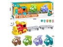 FRICTION TRAIN W/LIGHT & MUSIC & FRICTION DIE-CAST CAR 2PCS（INCLUDE BATTERY)