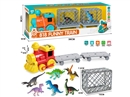 FRICTION TRAIN W/LIGHT & MUSIC & DINOSAUR & CAGE 2PCS（INCLUDE BATTERY)