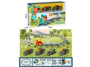 B/O RAIL TRAIN W/LIGHT & MUSIC & PULL BACK DIE-CAST MILITARY CAR 2PCS（NOT INCLUDE BATTERY)