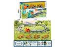 B/O RAIL TRAIN W/LIGHT & MUSIC & PULL BACK DIE-CAST CONSTRUCTION CAR 2PCS（NOT INCLUDE BATTERY)