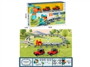 B/O RAIL TRAIN W/LIGHT & MUSIC & PULL BACK DIE-CAST FIRE CAR 2PCS（NOT INCLUDE BATTERY)
