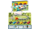 B/O RAIL TRAIN W/LIGHT & MUSIC & PULL BACK DIE-CAST CAR 2PCS（NOT INCLUDE BATTERY)