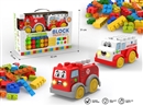BUILDING BLOCK CAR SET W/LIGHT & MUSIC 50PCS(INCLUDE BATTERY)