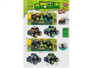 PULL BACK DIE-CAST DINOSAUR CAR 2PCS,4ASST