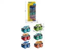 PULL BACK DIE-CAST ANIMAL CAR 3PCS,6ASST