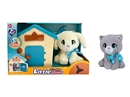 PLUSH PET SET W/PET HOUSE,2ASST