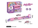 FRICTION CATAPULT RAILCAR W/LIGHT & SOUND & FREE WAY DIE-CAST CAR,4PCS(NOT INCLUDED BATTERY)