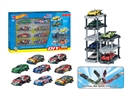 PARKING LOT SET W/ PULL BACK DIE-CAST CAR & CATAPULT