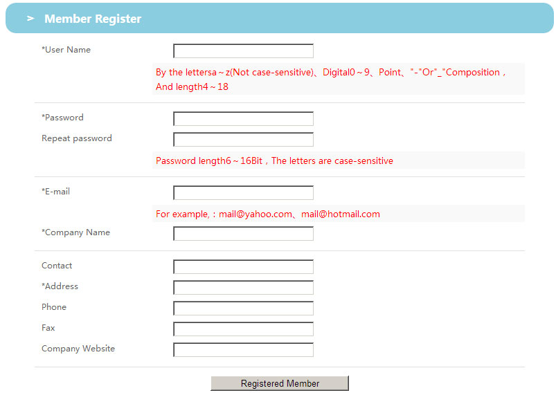 Application example table data